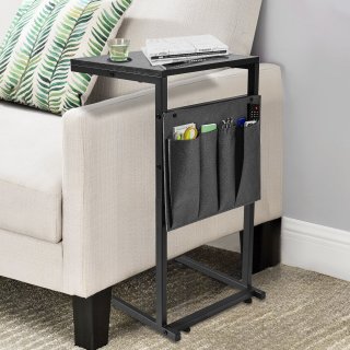 YEEZEE C Shaped Side Table, Couch Side Tables with Storage Pocket, C Table for Living Room,Black YEEZEE C Shaped Side Table, Couch Side Tables with Storage Pocket, C Table for Living Room,Black