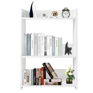 YEEZEE 3 Tier Bookshelves Storage Rack,Space Saving Open Bookshelf for Various Home Spaces,White YEEZEE 3 Tier Bookshelves Storage Rack,Space Saving Open Bookshelf for Various Home Spaces,White
